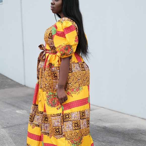 Women African print full-length maxi dress - Picture 4 of 5